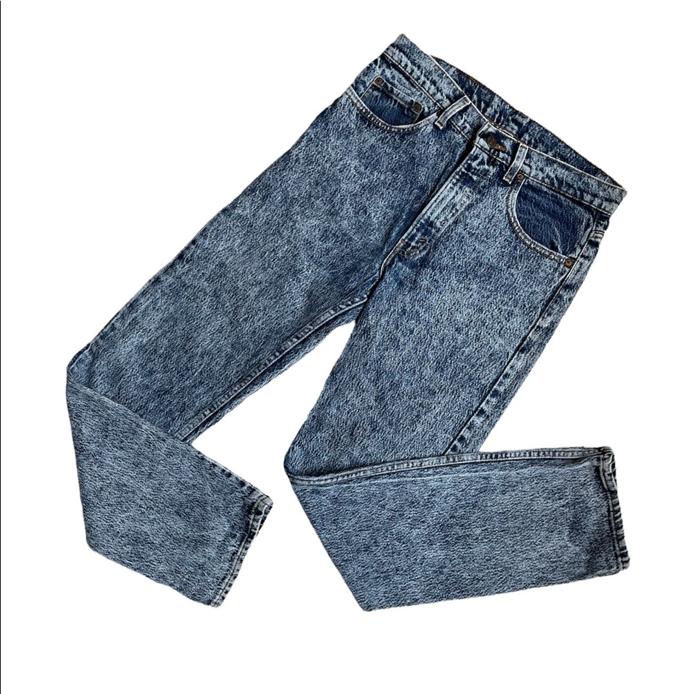 Vintage red tag Levi’s 505 acid wash denim jeans